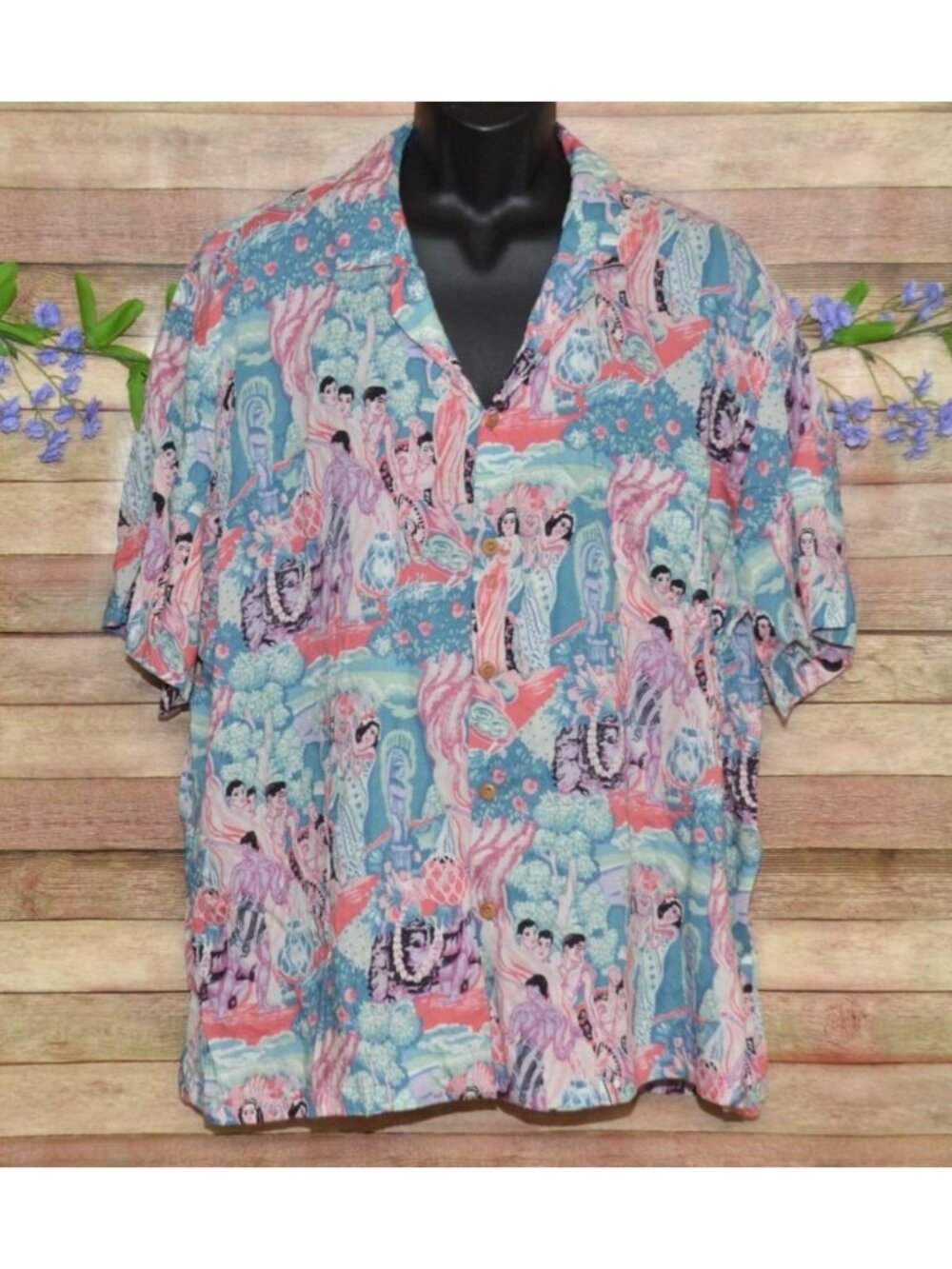 Diamond Head Eugene Savage Matson Hawaiian Aloha Shirt Spooner Kahala Avanti 2XL